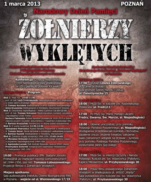 1 i 2 marca 2013, Poznań, Nardowe Święta Żołnierzy Wyklętych
