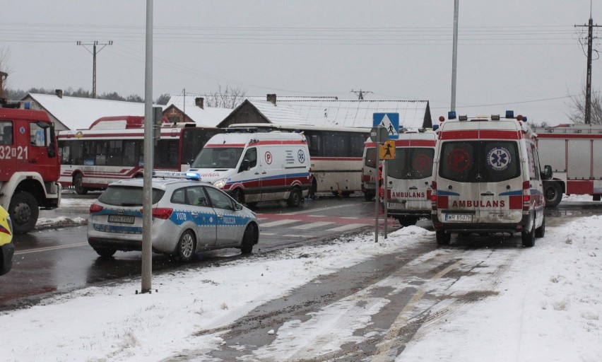 Wypadek dwóch autobusów na ulicy Energetyków w Radomiu.