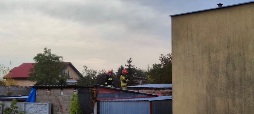 Pożar budynku na ulicy Dziewińskiej we Włocławku