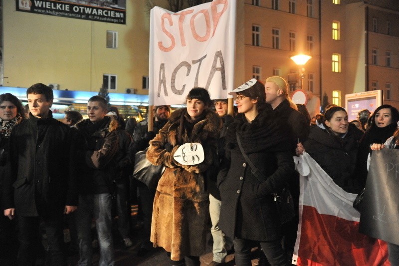 Łódzka manifestacja przeciw ACTA