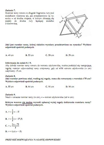 Egzamin gimnazjalny 2012 MATEMATYKA [PRZECIEKI]