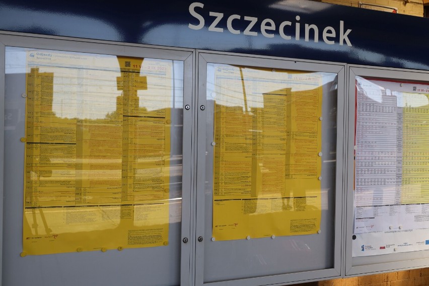Rozkład jazdy pociągów w Szczecinku, trzeba brać poprawkę na...