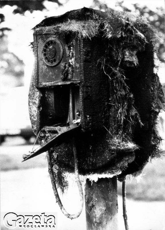 Wrocław 21.07.1993.
Spalony automat telefoniczny