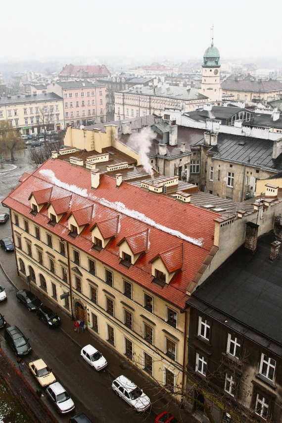 Panorama Kazimierza z wieży kościoła Bożego Ciała