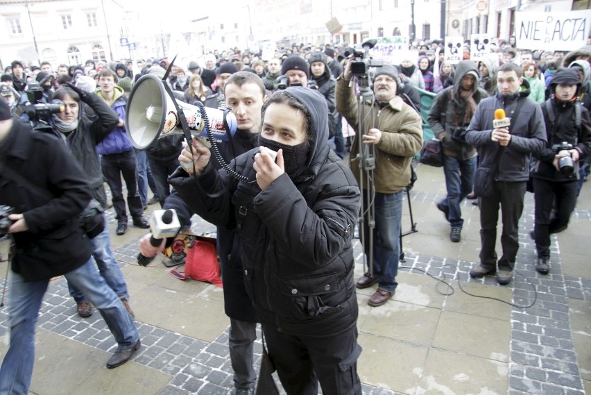 Protest przeciwko ACTA w Lublinie (ZDJĘCIA, WIDEO)