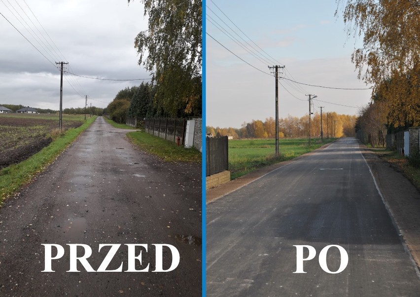 Przebudowa dróg gminnych w Tymienicach i drogi Mostki - Suchoczasy. Zobaczcie jak było przed i po [zdjęcia}