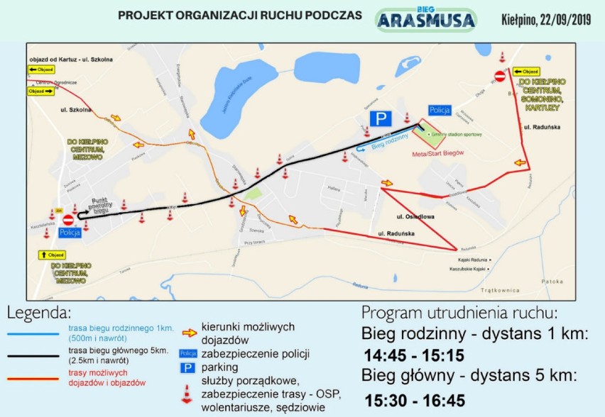 W niedzielę Bieg Arasmusa w Kiełpinie - będą utrudnienia na drodze