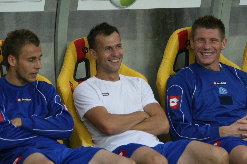 Ruch Chorzów na stadionie w Kielcach podczas meczu rundy...