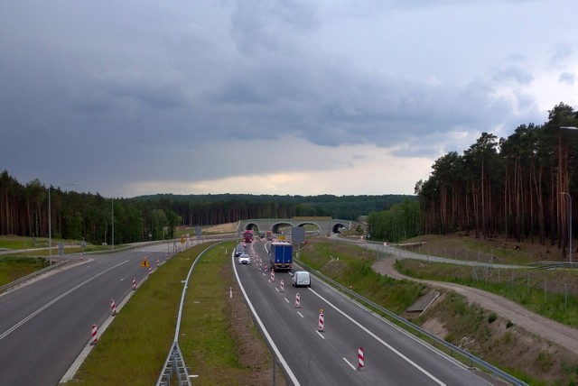 Kierowcy zjeżdżający z autostrady A1 w Nowych Marzach w kierunku Bydgoszczy jadą 3-kilometrowym odcinkiem prawej jezdni przyszłej S5