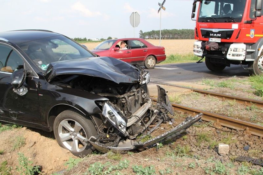 Wypadek na przejeździe kolejowym w Adamowie k. Wolsztyna