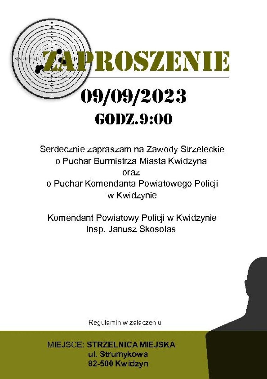 W Kwidzynie odbędą się zawody strzeleckie o Puchar Burmistrza oraz o Puchar Komendanta Powiatowego Policji