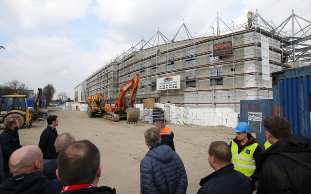Budowa stadionu Widzewa w marcu 2016