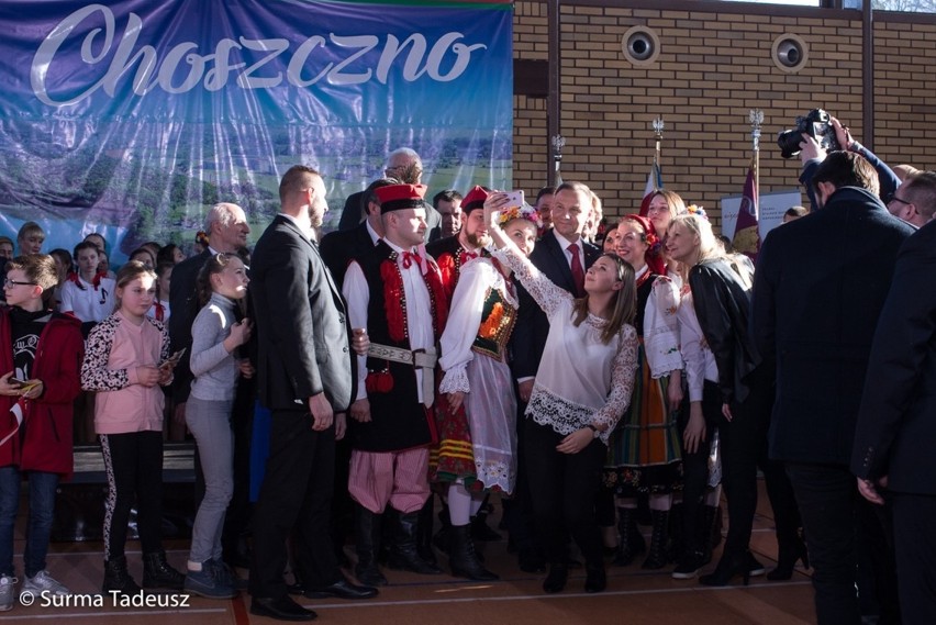 Prezydent RP Andrzej Duda gościł w Choszcznie. "To najwyższy rangą polityk, który odwiedził nasze miasto" [ZDJĘCIA]