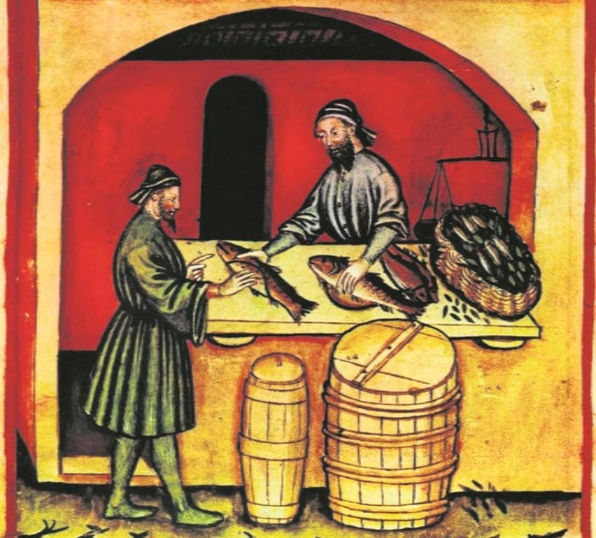 Wokół  średniowiecznej kuchni -  zakup ryb