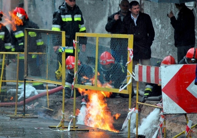 Płonący gaz w Wałbrzychu