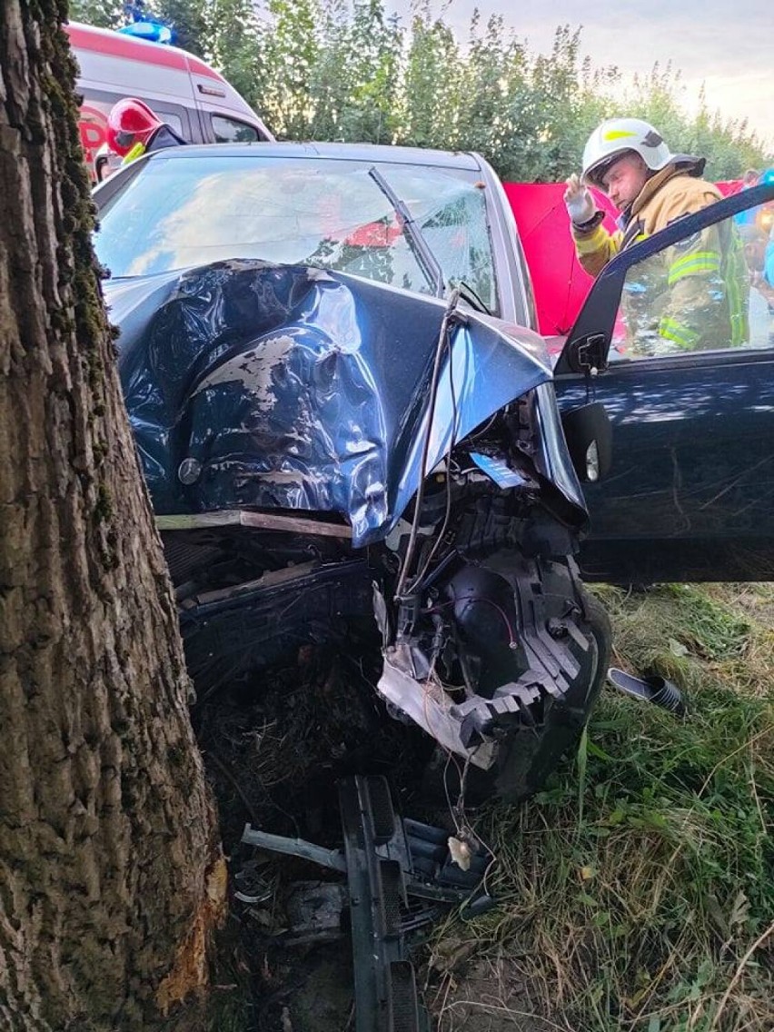 Śmiertelny wypadek w Grucie w powiecie grudziądzkim. Samochód uderzył w drzewo
