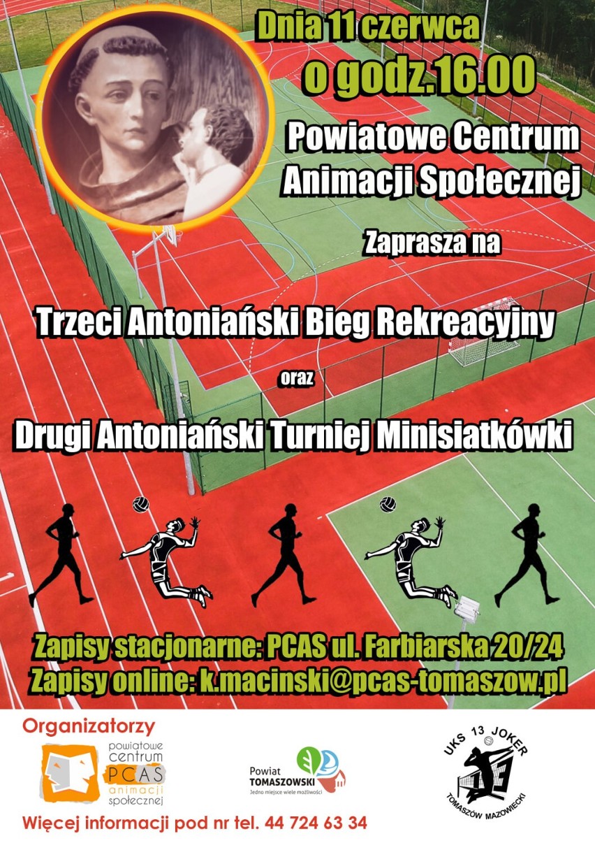 Dwie imprezy biegowe w najbliższy weekend w Tomaszowie Maz.: Bieg Trzeźwości i Bieg Antoniański. Ruszyły też zapisy na Bieg Malinowskiego