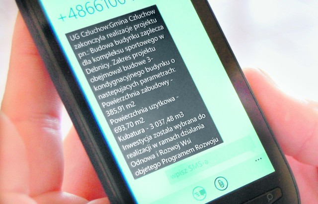 Przez półtora miesiąca dostaliśmy tylko jedną wiadomość SMS z gminy Człuchów