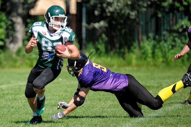 Tytani Lublin (zielone stroje) zagrają w sobotę z zespołem Tychy Falcons