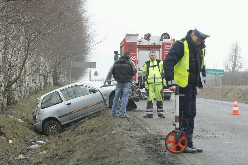 Biskupice Podgórne: Samochód w rowie. Dziecko trafiło do szpitala (ZDJĘCIA)