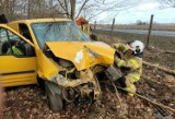 Groźny wypadek na DK 12. Auto uderzyło w drzewo. Kierowcę zabrał śmigłowiec LPR