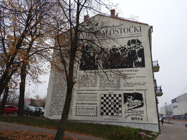 W Białymstoku powstał nowy mural - ,,Wiecznik Białostocki". To malowidło można nie tylko oglądać, ale też... czytać. Mural powstał, by uczcić wyjątkową, bo setną rocznicę odzyskania przez Polskę niepodległości. Obejrzeć go można na ścianie zabytkowej kamienicy przy ulicy Ciepłej. W poniedziałek odbędzie się jego uroczyste odsłonięcie.