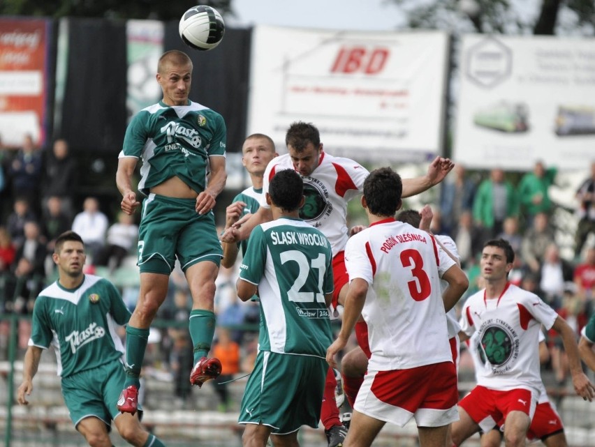 Piłka nożna: Pogoń Oleśnica 1-5 Śląsk Wrocław (ZDJĘCIA)