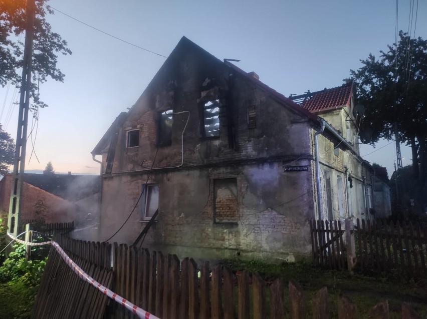 Pożar w domu jednorodzinnym w Ruszowie