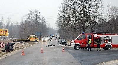 Trzy osoby poszkodowane w wypadku na koziegłowskiej