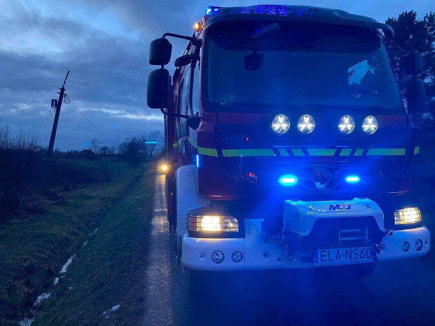 Pożar domu w miejscowości Dobra w gminie Sędziejowice