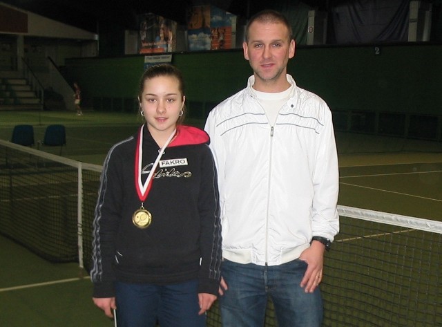 Rewelacja turnieju młodzieżowego Angelika Siuta ze swoim trenerem Mariuszem Gosikiem