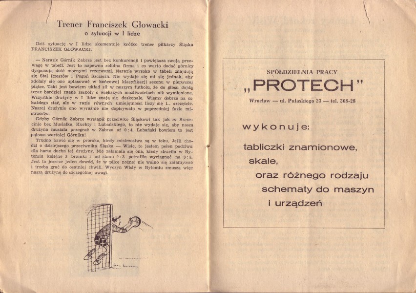 Wygrzebane z szuflady: Programy meczów Śląska z lat 60. (ZOBACZ KONIECZNIE)