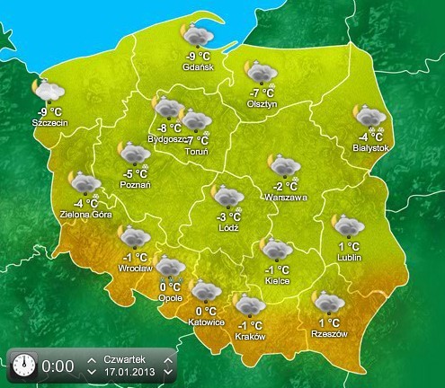 Mapka pogody TVP Info