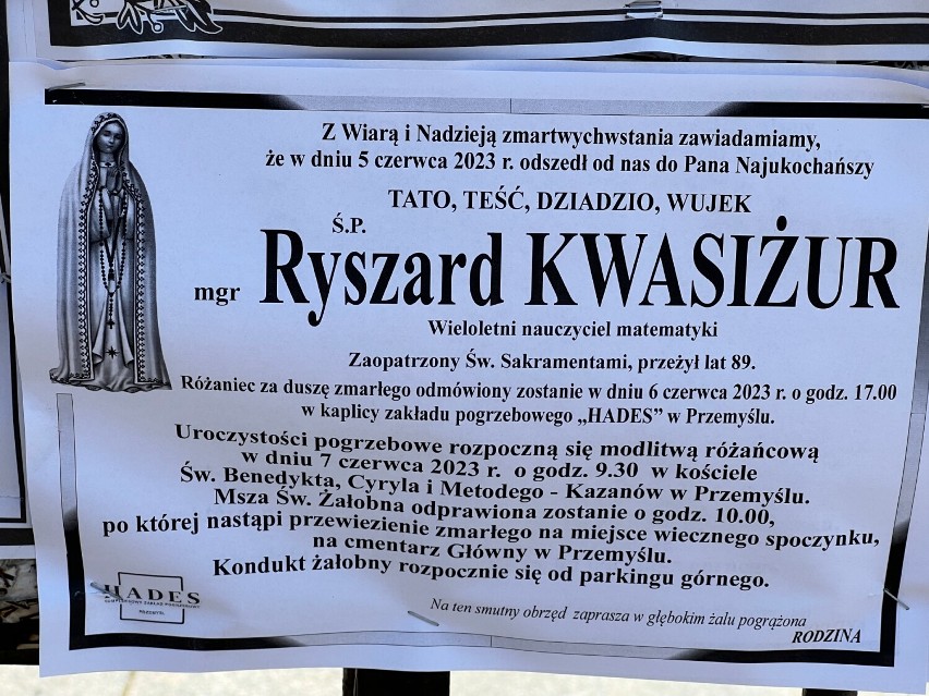 Klepsydry zmarłych mieszkańców Przemyśla i powiatu przemyskiego [6 CZERWCA]