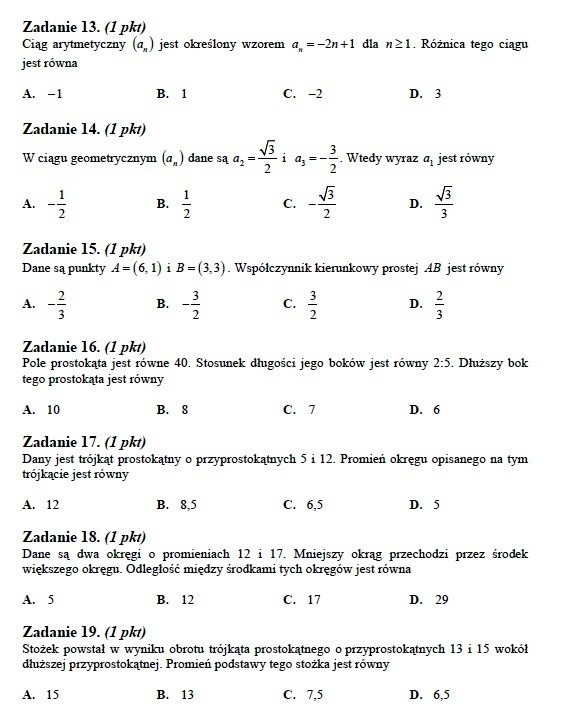 Matury 2012: Test i odpowiedzi z matematyki