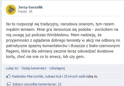 Od tego wpisu zaczęła się historia "narodowego onanizmu"...