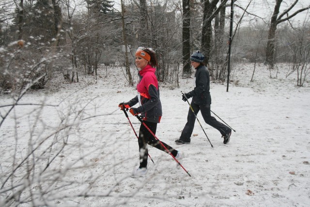 Zawody nordic walking w Parku 3 Maja