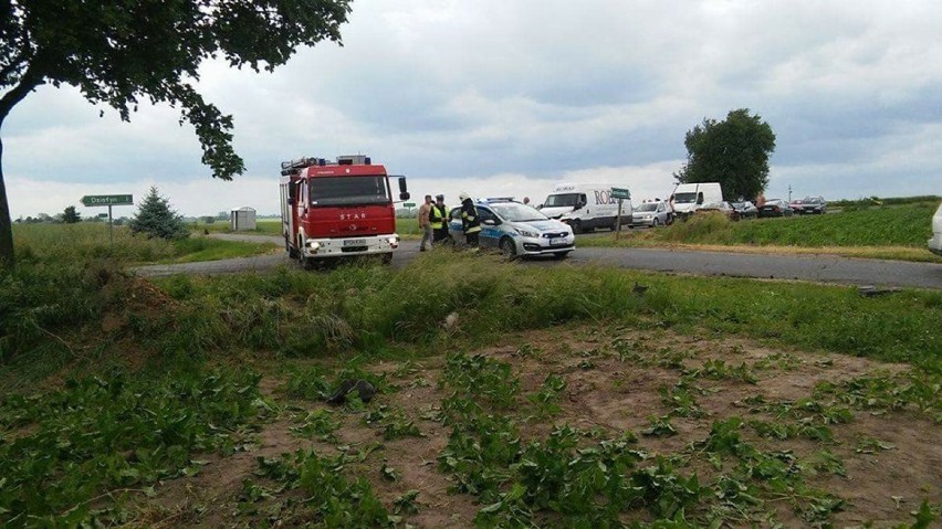 Wypadek w Bojanicach.  Do szpitala trafiły 3 osoby, w tym jedno dziecko
