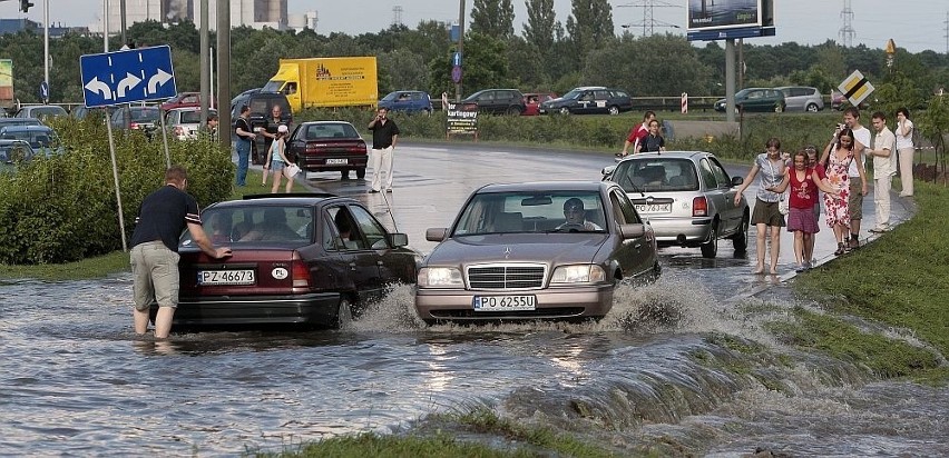 Gwałtowna ulewa w Poznaniu