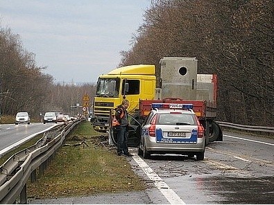 W Katowicach na Pszczyńskiej drzewo przewróciło się na tira [ZDJĘCIA]