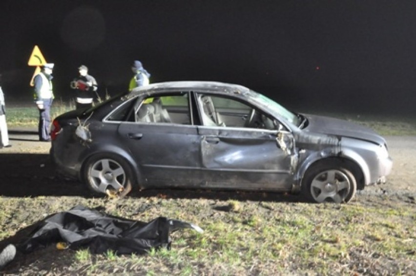 Wypadek w Leśnicy: Zginął pasażer, kierowca był pijany!