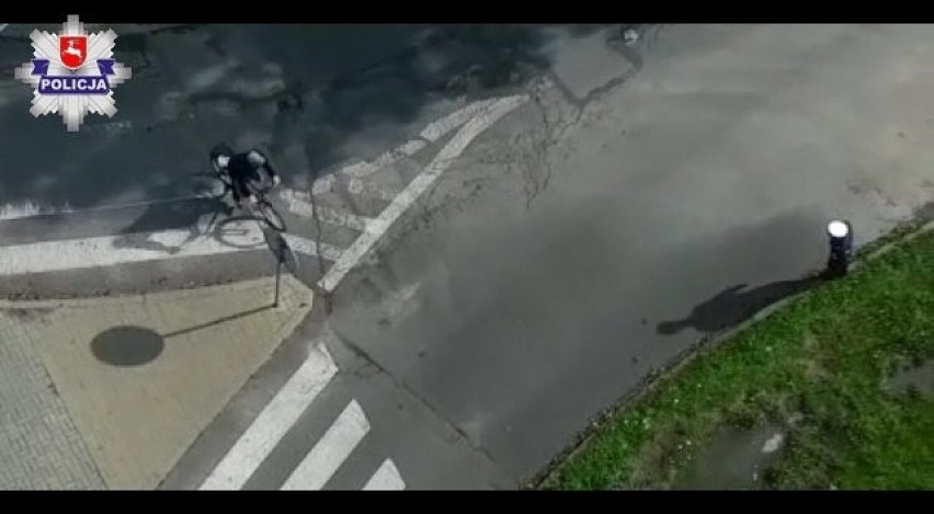 Chełm. Dron pomagał policjantom wyłapywać rowerzystów łamiących przepisy. Zanotowano 27 wykroczeń [WIDEO]