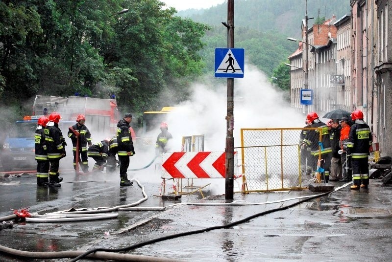Płonący gaz w Wałbrzychu