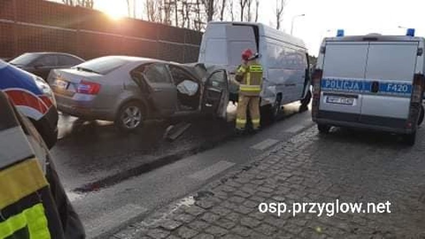 Wypadek na DK 12 w Przygłowie, 12.03.2021