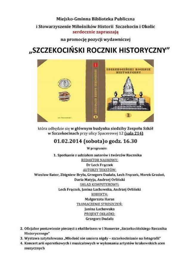 Przed nami promocja nowej publikacji - Szczekocińskiego Rocznika Historycznego.