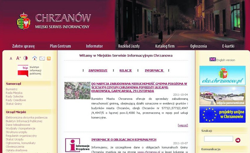 Ranking stron internetowych miast Małopolski