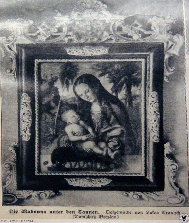 "Madonna pod jodłami" - widok obrazu z 1910 roku