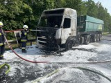Pożar ciężarówki na DW 470 we Florentynie ZDJĘCIA