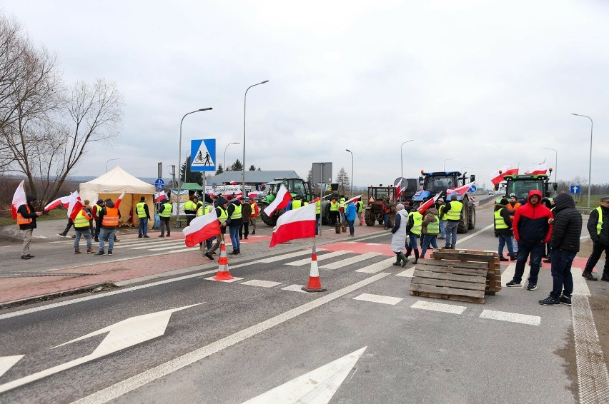Protesty rolników w Polsce: Blokada przejścia granicznego w Medyce
