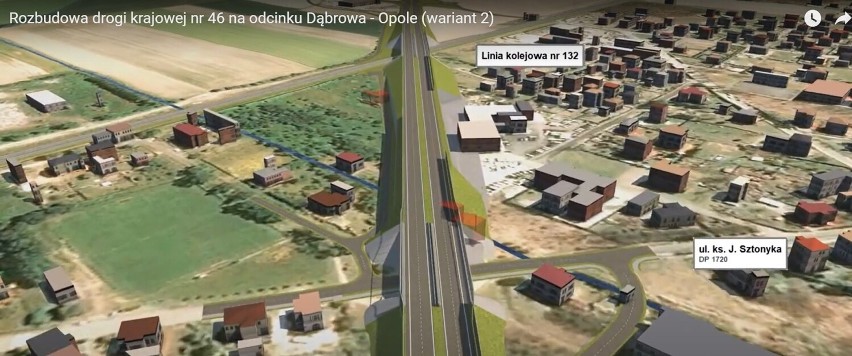 Przebudowa DK46 Opole - Dąbrowa wariant 2.